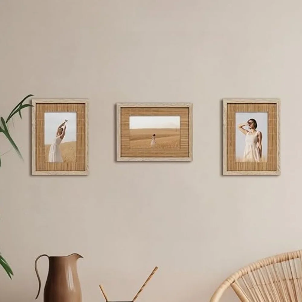 Sonefreiy 4x6 Inch Natural Bamboo Picture Frame/NIB